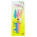 Three-piece Tinkle eyebrow razor set in blue, pink and yellow with stainless safety cover - 3PCS Straight Handle Carded