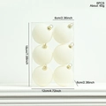 Set of 6 white flocked Christmas baubles with gold hangers in clear packaging box - Set of 6 / White