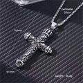 Collana con ciondolo a croce vintage argento hip-hop con catena box per uomo trendy - Stile Croce in Rilievo retrò (Stile 2) / Con catena