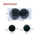 Set di 2 palline di Natale verde scuro da 10cm floccate con trame a righe e rombi - Verde Scuro
