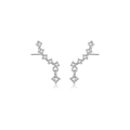 Elegant S925 sterling silver ear crawlers with sparkling zircon stones in silver finish - 925 Silver / Platinum (White Zirconia)