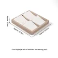 Champagne gold jewelry display tray for four necklace and earring sets 19.8x19.5cm - 4-Slot Set Tray (White/Champagne)