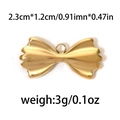 Ciondolo a fiocco in acciaio inossidabile dorato 2,3 x 1,2 cm per creazione gioielli - Fiocco Stretto-TP0440 / Oro