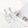 Modern silver rectangular earrings with irregular liquid lava texture and metallic finish - Silver EH007-1 (Wave Rectangle)