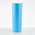 Slim 20oz vacuum insulated stainless steel tumbler in vibrant blue with clear lid - 20oz / Sky Blue
