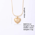 Golden heart pendant necklace with crystal letter Z on 50cm snake chain for women - Letter Z