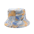 Outdoor bucket hat with orange and blue floral tie-dye print for sun protection - Orange Blue Streamlined Floral (01)
