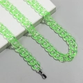 Brillenkette aus Acryl in Neongrün mit transparenten Gliedern und Silikonschlaufen - Hellgrün