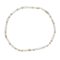 Bracciale minimalista con tubi di vetro bianchi e perle dorate lucide da donna - Bianco Trasparente/Perline Dorate