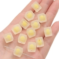 Frosted acrylic transparent square beads with yellow round core for DIY jewelry making - 10Pcs/Pack / Matte Yellow