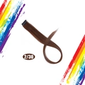 Brown clip-in hair extension piece in mixed brown 2/30 color with straight texture - Brown Highlight (2/30)