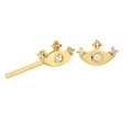 Modern s925 silver needle eye earrings with colorful zircons and golden finish - Colorful Starburst Evil Eye Style