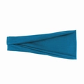 Elastic deep teal yoga sports headband made of high-stretch knitted fabric for fitness - Medium Blue & White