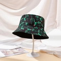 Schwarzer Anglerhut mit Kaktusmuster auf weißem Ständer für sommerlichen Sonnenschutz - M (56-58cm) / Nr.8 Schwarzer Kaktus
