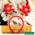 Christmas reindeer style headband with red plush trees, snow prints and green bows - Red Tree Spring