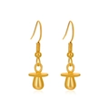 Gouden fopspeen oorbellen met een matte geborstelde afwerking voor een unieke stijl - Gouden Fopspeen Creatieve Stijl