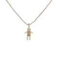 Gold-plated birthstone necklace featuring a cute figure pendant with zircon stones - Boy-November
