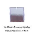 Square transparent silicone furniture leg protector with brown felt pad, size 30-40mm - Square Style (#8)