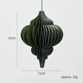Dark green honeycomb paper hanging ornament Christmas tree decoration 15cm x 11cm - 15CM Small Green Style C