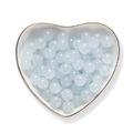 8mm light blue semi-transparent round glass beads for DIY jewelry in a heart-shaped dish - Grey/White