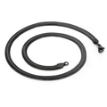 Collar de cadena de serpiente plana de acero inoxidable negro mate con cierre langosta - 6mm x 50cm / Negro