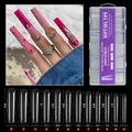 240pcs clear extra long soft gel nail tips in 12 sizes with full cover design - Clear - Extra Long Full Cover - H104-1