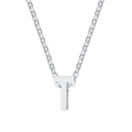 Minimalist silver T-letter pendant necklace crafted in premium polished titanium steel - Letter T / Silver