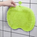 Tappetino massaggio piedi in silicone verde brillante con ventose e gancio per doccia - Verde
