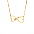 Collana MOM in acciaio inossidabile dorato con cuore infinito su sfondo bianco - Oro