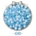 Light blue cat eye resin round beads with glossy finish for DIY jewelry making - Blue