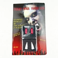 Halloween Vampirgebiss Set mit essbaren roten Blutkapseln in der Verkaufsverpackung - 2 Fangzähne + 2 Blutkapseln