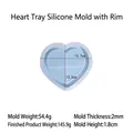 Molde de silicona azul claro en forma de corazón para bandejas DIY de 13,7x12,3 cm - Corazón con Borde