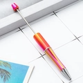 DIY beadable ballpoint pen featuring a vibrant UV red and orange metallic gradient finish - Fluorescent Red Gradient