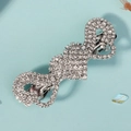Sparkling silver rhinestone heart hair clip with elegant bow design for women - 8# Heart Style 3