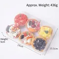 Set de 6 modelos de tartas de huevo artificiales con frutas variadas en caja de 19 cm - Tartaleta de Frutas PVC Caja de 6 (Sin Repetición)