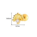 Orecchino per cartilagine a conchiglia dorata con zircone bianco e 0,62cm - Design a Conchiglia (0180-4# Oro) / Oro