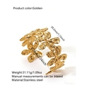 Bracciale in acciaio al titanio dorato con rilievi floreali e placcatura in oro 18k - JH004 / Oro