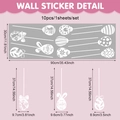 Detailed size guide of Easter white egg and bunny PVC window stickers for shop displays - Rabbit Egg Carrot Style (UV26Y80085S_R)