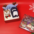 Kids Christmas gift set with blue reindeer hat, plush deer scarf, and rabbit mittens - Blue 3-Piece Set (With Christmas Box)