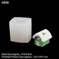 3D house silicone mold for candles and resin with green finish miniature house - Silicone / 4# Translucent A858