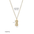 Collier pendentif cacahuète doré avec zircons blancs et chaîne réglable de 40+5 cm - Cacahuète