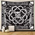 Arazzo teschio gotico con segni zodiacali e fasi lunari per decorazione murale - 73X95CM / Tessuto spazzolato