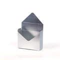 Silver envelope-shaped floral gift box with metallic finish on white background - Metallic Silver / 20x7x29.5CM