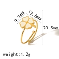 Bohemian adjustable 18k gold plated stainless steel ring with white clover charm - Adjustable Open / White Four-Leaf Clover Style (TR4249)