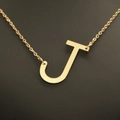 Elegant gold-plated necklace featuring a minimalist uppercase J letter pendant - Gold J