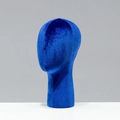 Royal blue velvet mannequin head stand for professional hat and wig display - Royal Blue Velvet