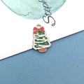 Christmas tree alloy pendant with red bow and colorful stars for DIY jewelry making - Christmas Tree
