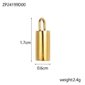 Colgante cilíndrico minimalista de acero de titanio dorado con acabado pulido brillante - Colgante Cilíndrico Dorado (ZP24199D00)