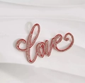 Red love sign cake topper with sparkling crystals for romantic wedding decorations - Felt Red Base Rhinestone LOVE Style B 1Pc