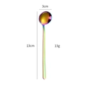Cuillère à café arc-en-ciel en acier inoxydable 13cm avec finition polie colorée - 13cm / Couleur AB